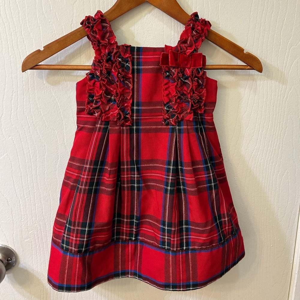 24 Months Baby Girl Christmas Holiday Red Plaid Dress, The Children’s Place
